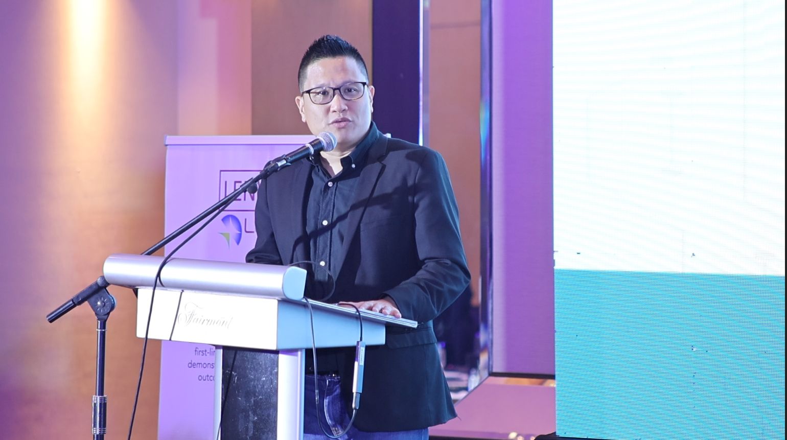 Jay Jaboneta delivering the AI in Oncology Practice keynote at the HI-Eisai HONE Summit, Fairmont Makati, 2026