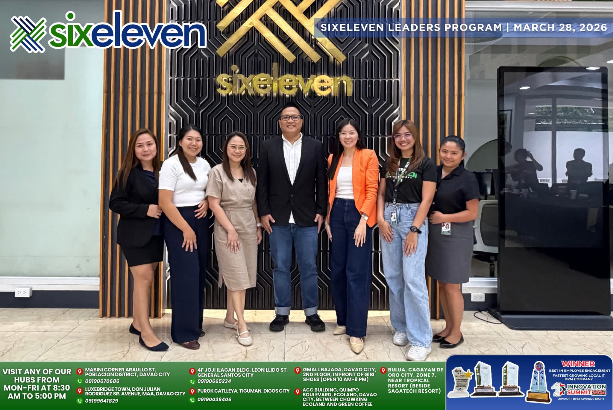 Jay Jaboneta with the SixEleven leadership team at the HOPE Leaders Program, Davao City, March 28, 2026